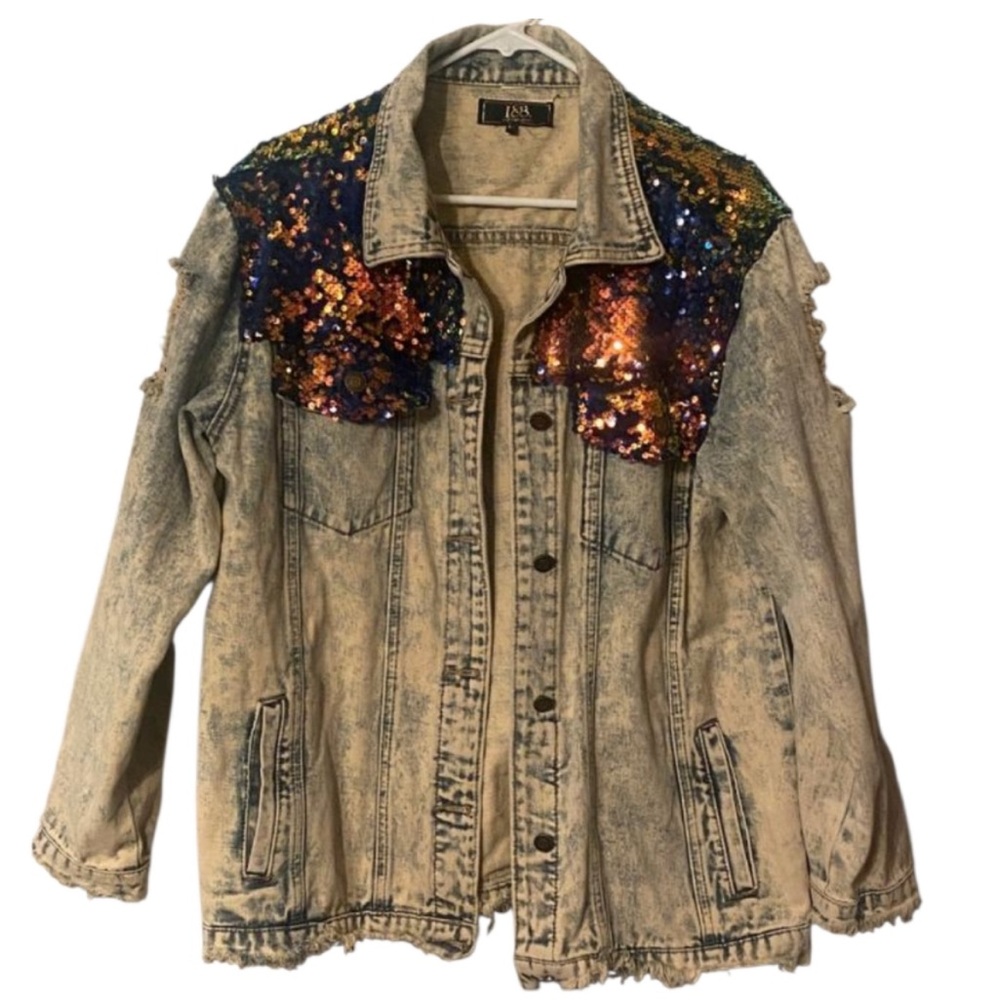 L&B Sequin Jean Jacket